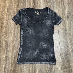 Women's Black V-Neck T-Shirt True Religion
